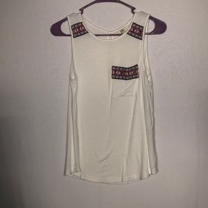 Ya Los Angeles White Beaded Tank- Size Small